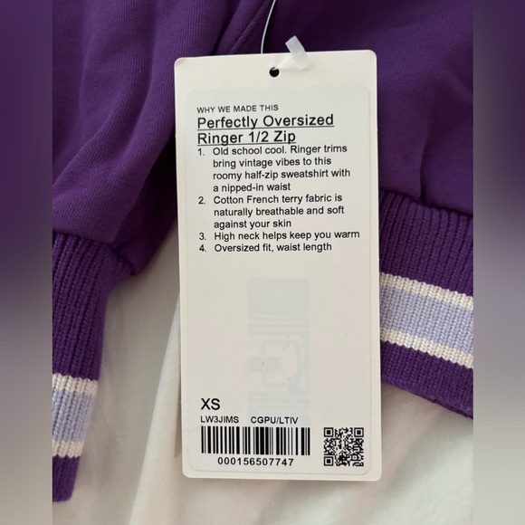 Lululemon Purple Striped Crop Top, NEW! - Picture 8 of 8